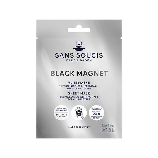 SANS SOUCIS SHEET MASK Black Magnet- Mascarilla Velo Carbón Activado